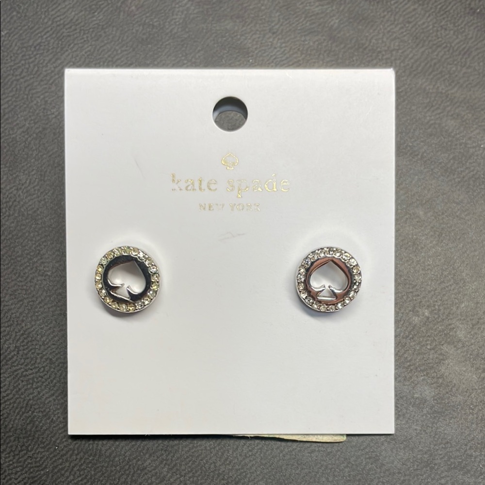 Kate Spade Spot the Spade Silver Stud Earrings
